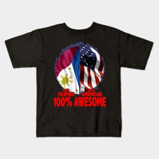 50% Filipino 50% American 100% Awesome Immigrant Kids T-Shirt